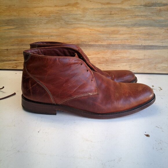 JOHNSTON & MURPHY RED BROWN OILED COPELAND CHUKKA MENS SIZE 13 main image 9